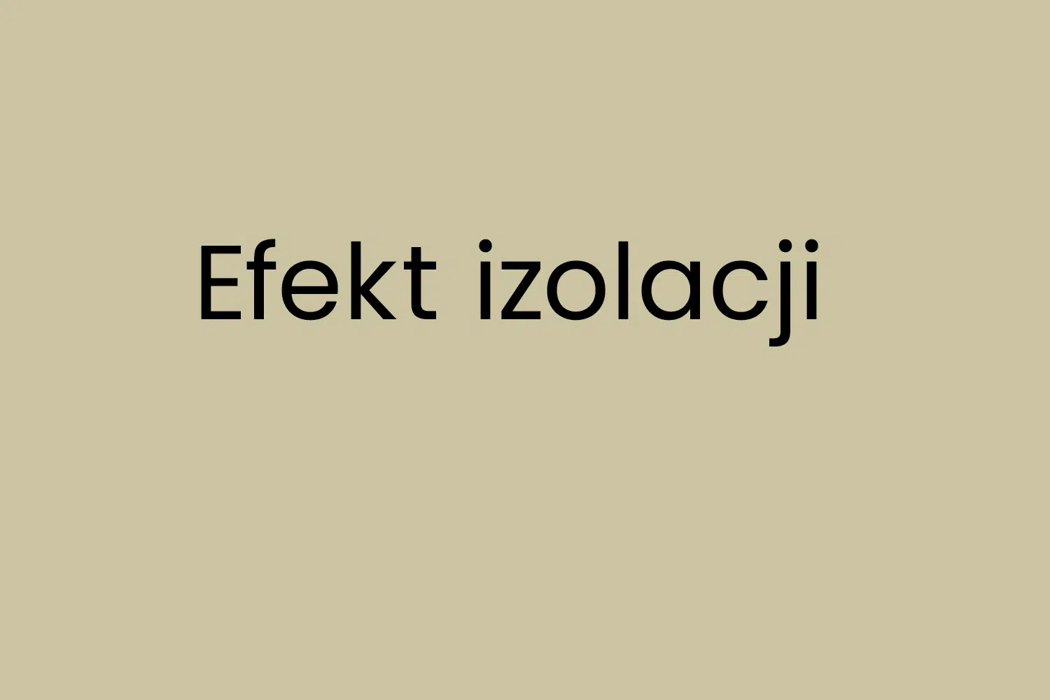 Efekt izolacji