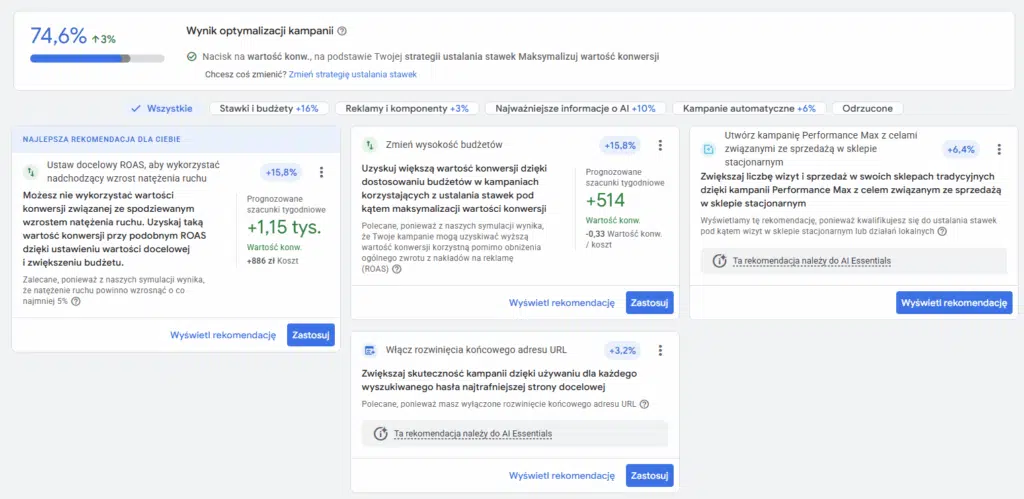 Rekomendacje google ads