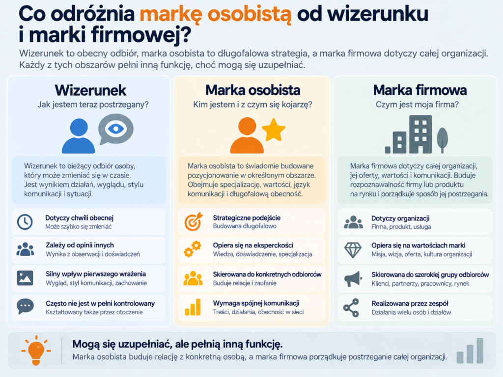 Co odróżnia markę osobistą od wizerunku i marki firmowej