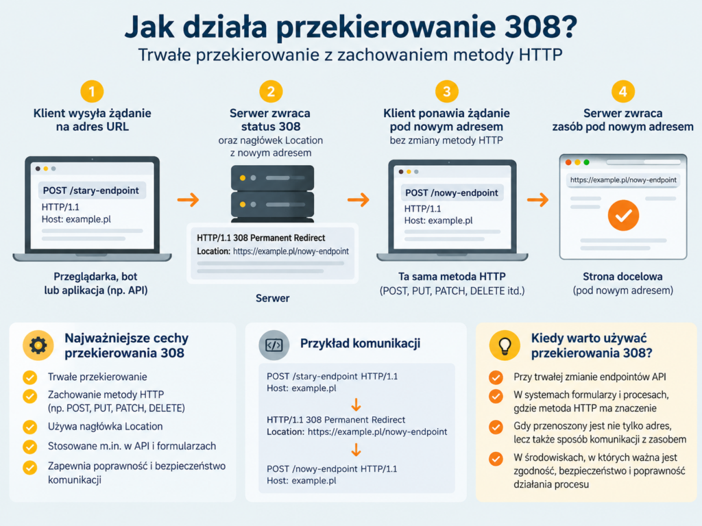 Jak działa przekierowanie 308