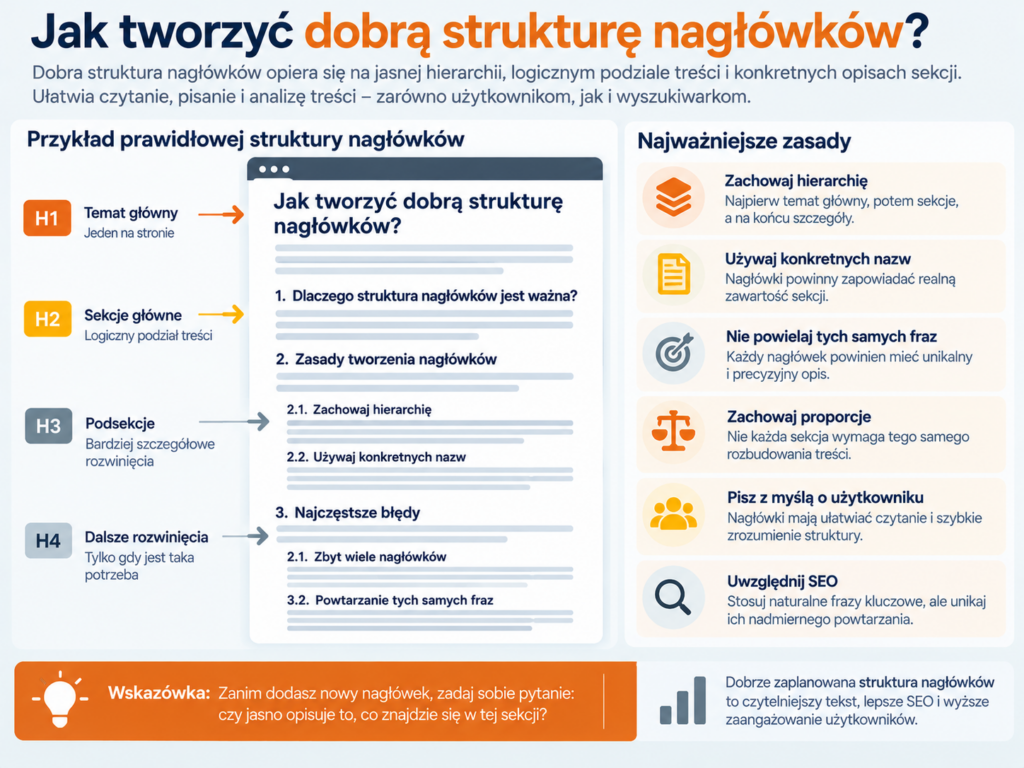 Jak tworzyć dobrą strukturę nagłówków
