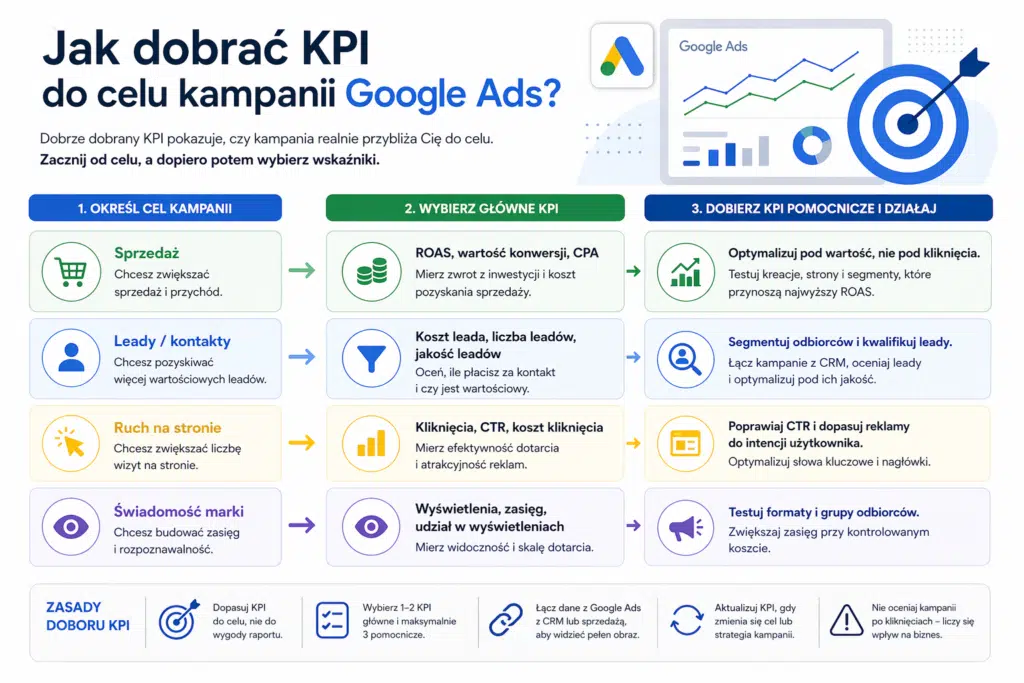 KPI do celu kampanii Google Ads