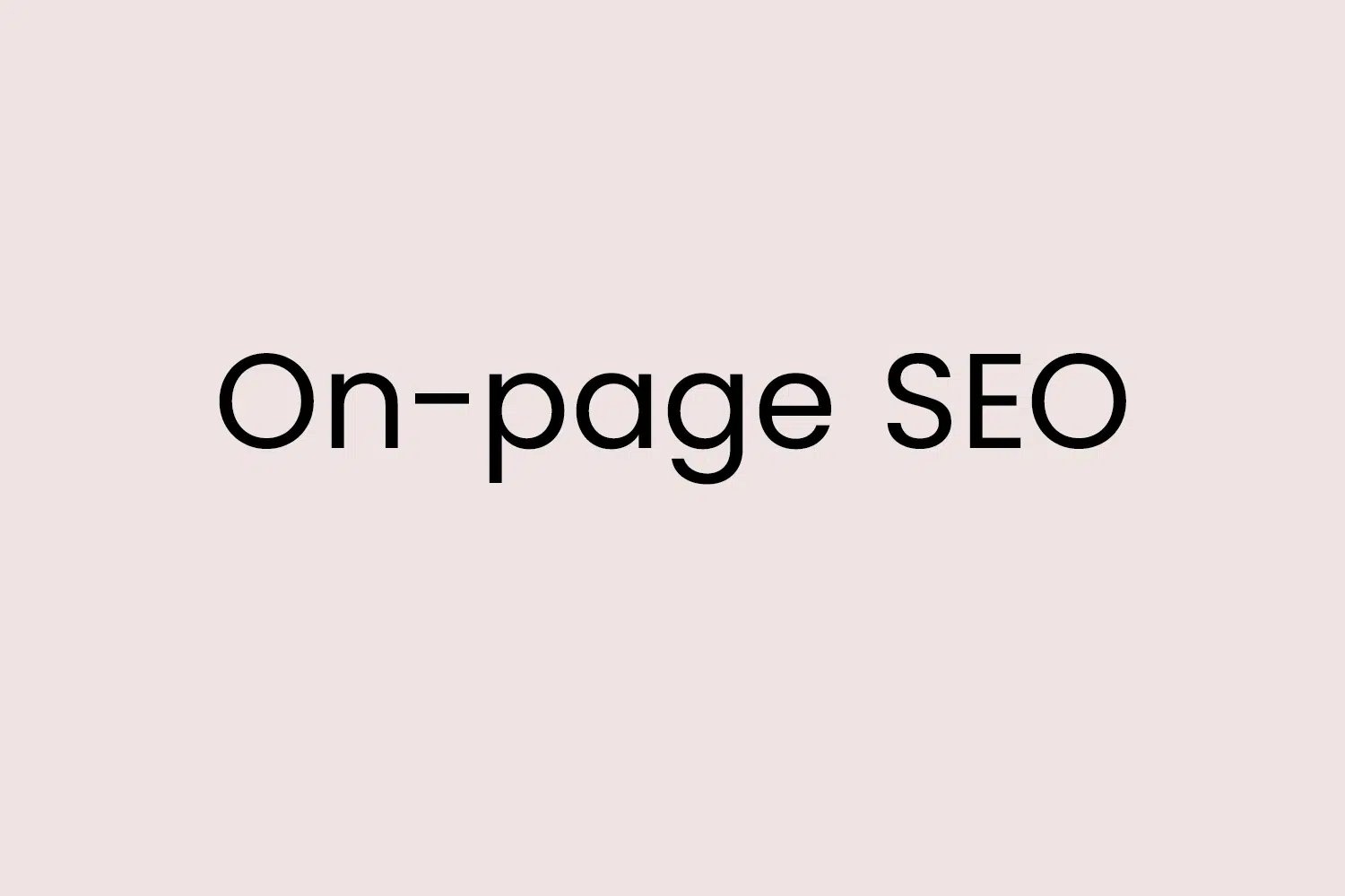 On-page SEO