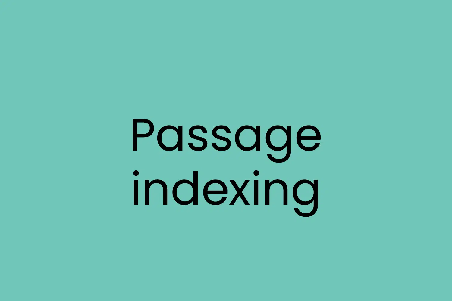 Passage indexing