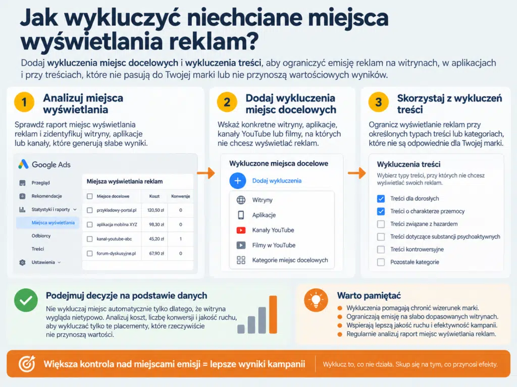 Jak wykluczyć niechciane miejsca wyświetlania reklam