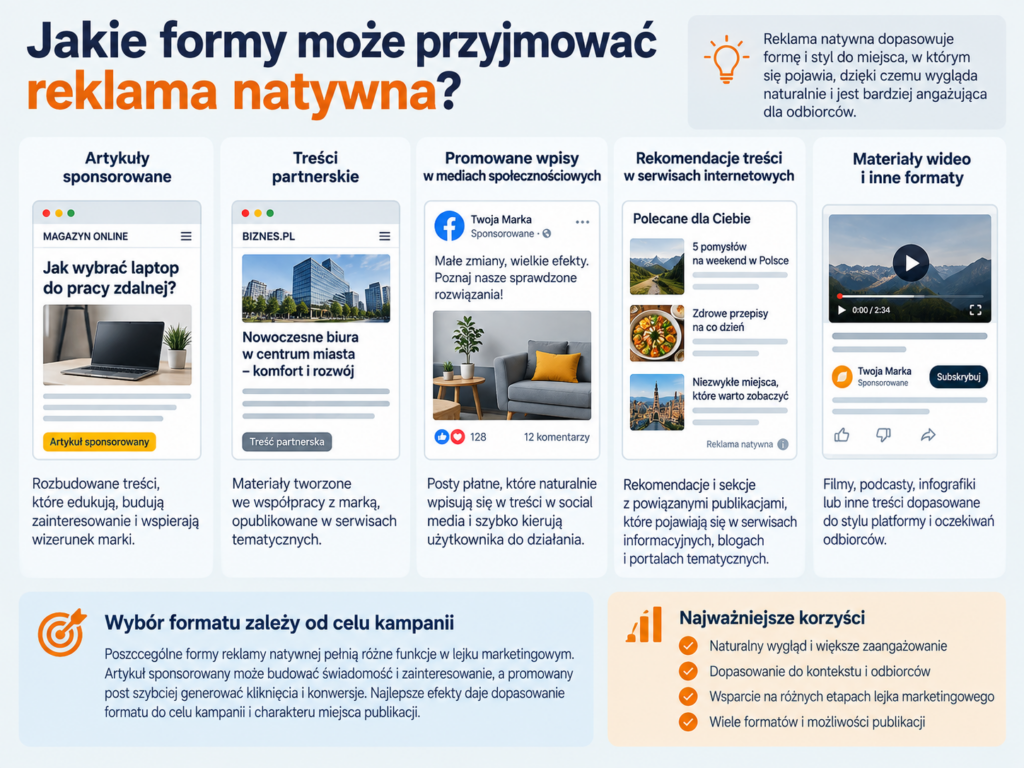 Jakie formy może przyjmować reklama natywna